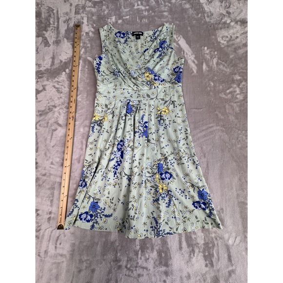 Lands' End Dresses & Skirts - Lands' End Dress Mint Green Floral Print Sleeveless V Neck Size M/P 10/12